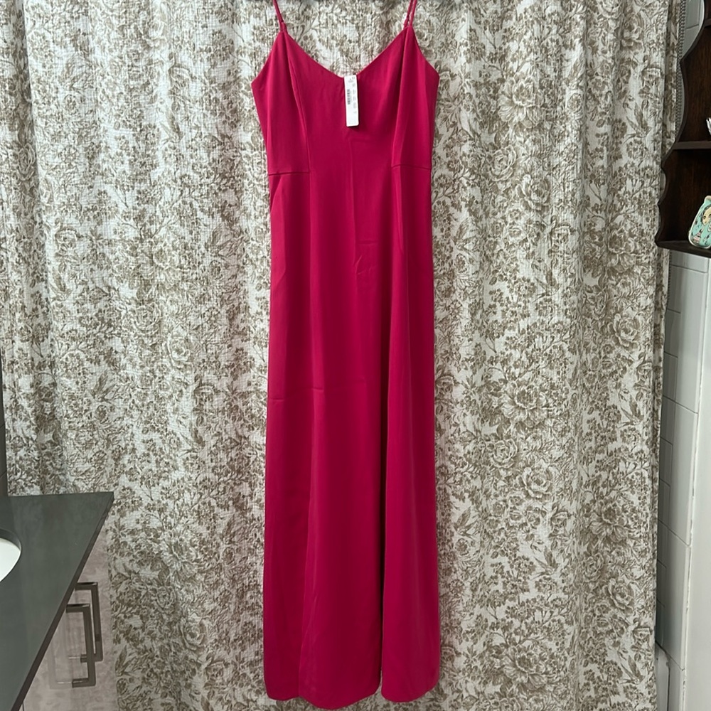 J Crew Drapey Spaghetti Strap Dress with Side Slit
